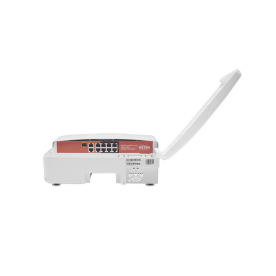 Switch PoE para exterior / No administrable / Con 8 puertos PoE (6 x fast ethernet + 2 x Gigabit) / 3 puertos Uplink gigabit (2 puertos RJ45 + 1 puerto SFP) / Presupuesto 120W