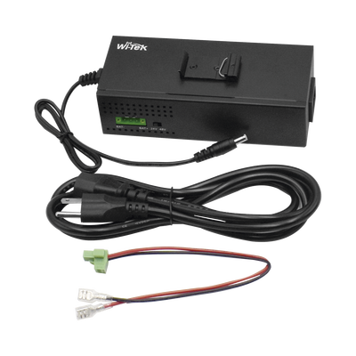 Inyector PoE industrial / Con UPS No-Break / Cuenta con 2 Puertos Gigabit (1 PoE 24/48V pasivo) / Salida DC 12V