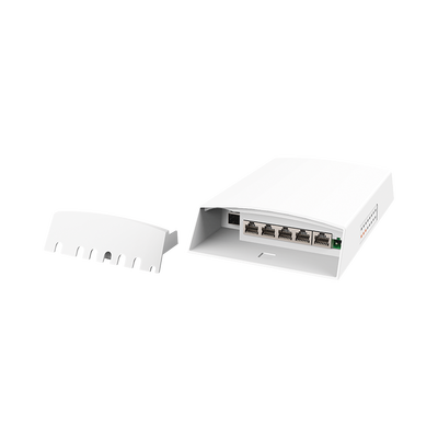Switch CCTV PoE para Exterior / No administrable / PoE Entrada 802.3 bt Hasta 60W / 1 Puerto PoE salida 24V pasivo Hasta 12W /  3 puertos PoE 802.3 at Hasta 30W /  Ideal para Aplicaciones CCTV con Enlaces Inalámbricos