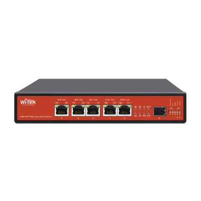 Controlador Solar de 15A con Switch PoE /  1 Puertos Gigabit PoE 802.3 bt / 2 Puertos PoE 802.3 af/at / 2 Puertos PoE Pasivo 24/48 Vcc / 1 Puerto SFP / No administrable