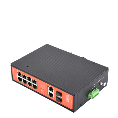 Switch PoE Industrial No administrable / Puertos 1-2 PoE 802.3 af/at y PoE 24 Vcc Pasivo 30W / Puertos 3-4 PoE 802.3 af/at/bt Hasta 60W / Puertos 5-8 PoE 802.3 af/at Hasta 30W / Los 8 puertos son Gigabit + 2 SFP combo / Presupuesto 300W