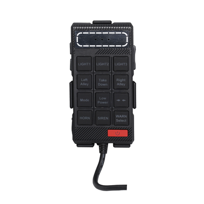 Sirena Vehicular de 100W de Potencia Con Controlador Unimando, Micrófono, Control de Tonos y Patrones de destello de Barras de Luces Serie X67 / X75