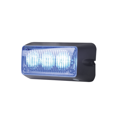 Luz auxiliar brillante con 3 LEDs, color azul, mica transparente