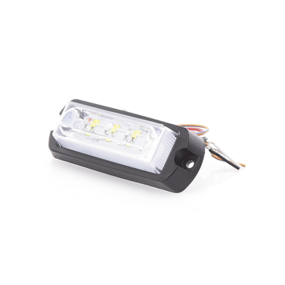 Luz Auxiliar Ultra Brillante de 8 LED, color Ámbar / Claro , con mica transparente.
