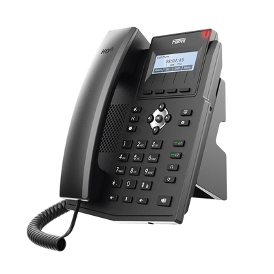 Teléfono IP empresarial para 2 lineas SIP con pantalla LCD,  Puertos Gigabit, Códec Opus, conferencia de 3 vías, PoE.