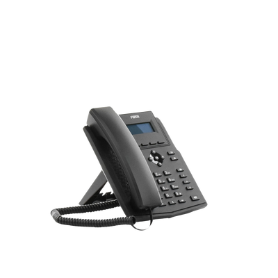 Teléfono IP empresarial para 2 lineas SIP con pantalla LCD,  Puertos Gigabit, Códec Opus, conferencia de 6 vías, PoE.