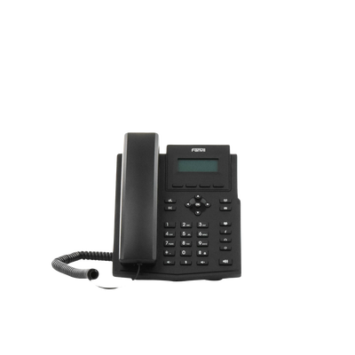 Teléfono IP empresarial para 2 lineas SIP con pantalla LCD,  Puertos Gigabit, Códec Opus, conferencia de 6 vías, PoE.