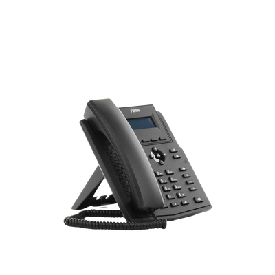 Teléfono IP empresarial para 2 lineas SIP con pantalla LCD, Códec Opus, conferencia de 3 vías, PoE.