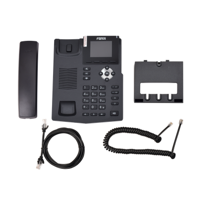 Teléfono IP empresarial para 2 lineas SIP con pantalla LCD de 2.8 pulgadas a color, puertos Gigabit y conferencia de 3 vías, PoE