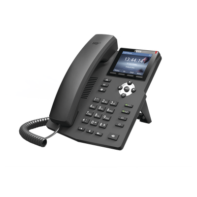Teléfono IP empresarial para 2 lineas SIP con pantalla LCD de 2.8 pulgadas a color, puertos Gigabit y conferencia de 3 vías, PoE