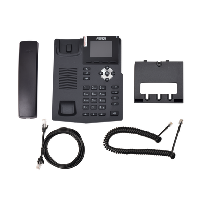 Teléfono IP empresarial para 2 lineas SIP con pantalla LCD de 2.4 Pulgadas a color y conferencia de 3 vías, PoE