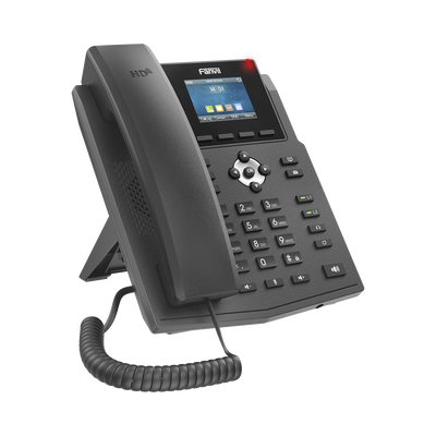 Teléfono IP empresarial para 4 líneas SIP con pantalla LCD de 2.4 pulgadas a color, Opus y conferencia de 6 participantes, PoE.