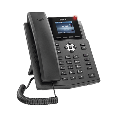 Teléfono IP empresarial para 4 líneas SIP con pantalla LCD de 2.4 pulgadas a color, Opus y conferencia de 3 vías, PoE.