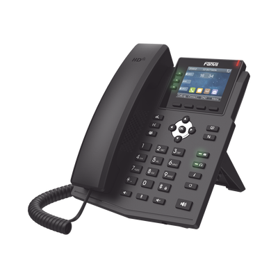 Teléfono IP Empresarial con Estándares Europeos, 6 lineas SIP con pantalla LCD a color, puertos Gigabit, IPv6, Opus y conferencia de 3 vías, PoE/DC