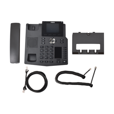 Teléfono IP empresarial para 4 líneas SIP con 2 pantallas LCD, 6 teclas BLF/DSS, conferencia de 3 vías, PoE