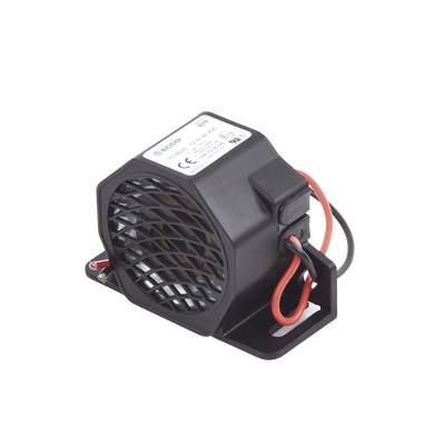 Alarma de reversa vehicular, 12-24 Vcc, 107 dBA