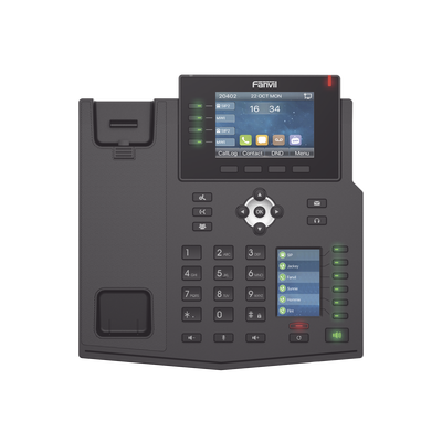 Teléfono IP Empresarial con Estándares Europeos, 16 líneas SIP con pantalla LCD a color 3.5", 30 teclas DSS/BLF, puertos Gigabit, IPv6, Opus y conferencia de 3 vías, PoE/DC