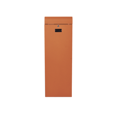 Barrera vehicular derecha / Soporta brazo de hasta 3 m / Apertura en 1.5 s /Final de carrera ajustable por programación / Movimiento fluido / Diseño elegante color naranja