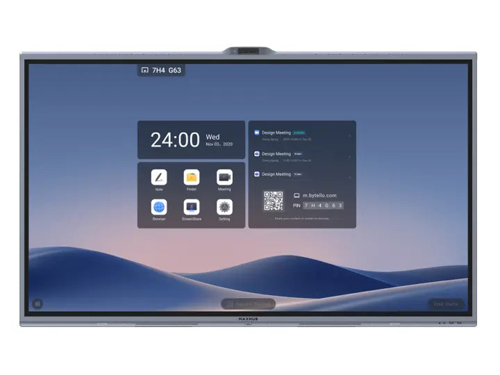 MAXHUB V5550 Pantalla de 55" interactiva 4K serie XBoard V7, 50 puntos de contacto, Incluye 3 cámaras de 50 mp. impulsadas por IA, altavoces incorporados, Matriz de 16 micrófonos amplio rango de captación 180° y 49 pies Reducción de ruido por IA