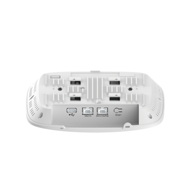Access Point cnPilot XE3-4 WiFi 6/6E 802.11ax (2.4, 5 y 6 GHz), 3 radios definidos por software (SDR), MU-MIMO 4x4, Políticas de control de aplicaciones, hasta 1,500 clientes, gestión desde la nube, hasta 6.6 Gbps.