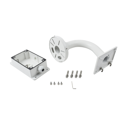 Montaje Universal de Pared con Cuello de Ganso y Caja de Conexiones / Compatible con Cámaras Domo y Bala