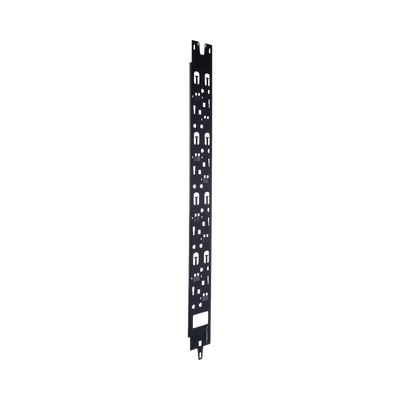 Panel Administrador de Cables Vertical para Gabinete FlexFusion™ de 45RU, Acepta Anillos en D, Anillos S1DR, S2DR y L; S1LR, S2LR, Color Negro