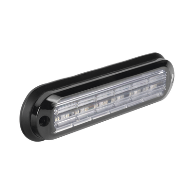 Luz Auxiliar Ultra Brillante  IP67 de 6 LEDs, Color Rojo, con mica transparente y bisel negro