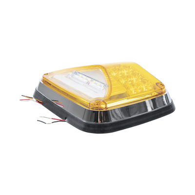 Luz de Advertencia de 8 X 6", Color Ámbar, Con Luz de Trabajo clara, Ideal para Ambulancias