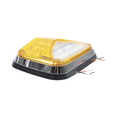 Luz de Advertencia de 8 X 6", Color Ámbar, Con Luz de Trabajo clara, Ideal para Ambulancias