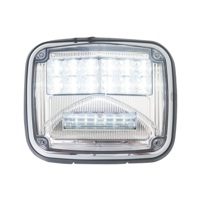 Luz de advertencia de 8 X 6", Color Claro, Con Luz de Trabajo Clara, Ideal para Ambulancias