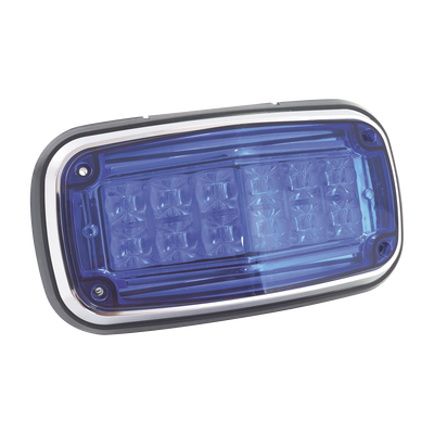 Luz de advertencia 8 X 4", Color Azul, IP67, SAE, Ideal para Ambulancias