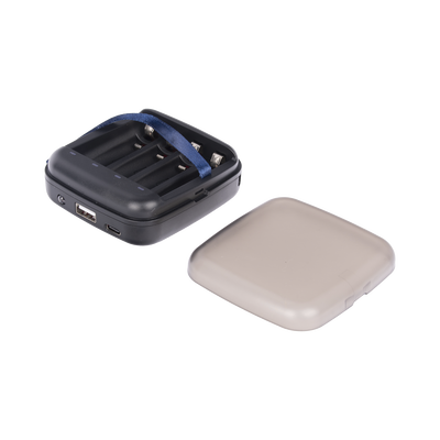 Power bank y Cargador para baterías 2 en 1,  carga individual y/o  simultánea hasta 4 baterías,  (AA y AAA, Ni-MH y Li-Ion)