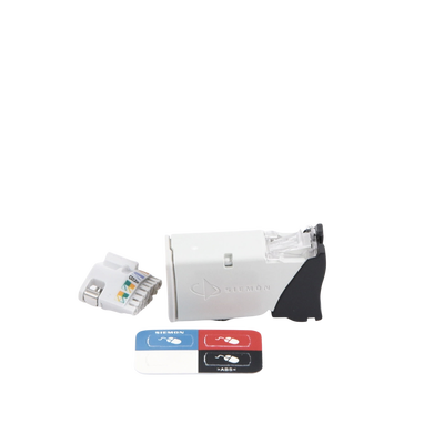 Jack Z-MAX Cat6A, Blindado, Montaje híbrido en Placa de Pared (Plano y Angulado), Color Negro