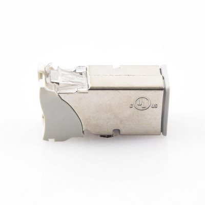 Jack Z-MAX Cat6A, Blindado, Montaje híbrido en Placa de Pared (Plano y Angulado), Color Blanco, Versión Bulk (Sin Empaque Individual)