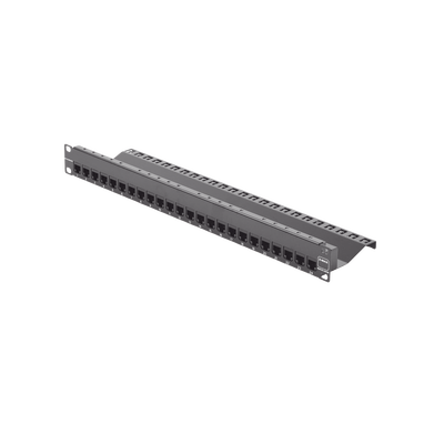 Patch Panel Z-MAX de 24 puertos, Blindado, Precargado con Jacks Categoria 6A, Plano, 1UR