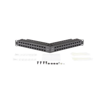 Patch Panel Z-MAX de 48 puertos, Blindado, Modular (vacío), Angulado, 1UR