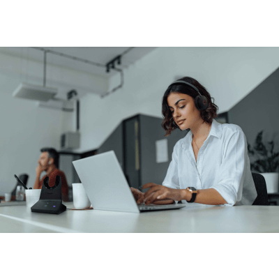 Diadema Inalámbrica WH68 de Yealink con ANC Híbrida y Conectividad Dual DECT Bluetooth