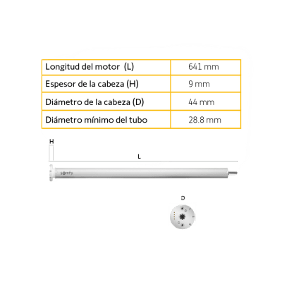 Motor inalámbrico (RTS) de baterías convierta sus persianas de cadena en sistemas inteligentes, para ventanas de 2.30m ancho / 3.50m alto, no incluye textil