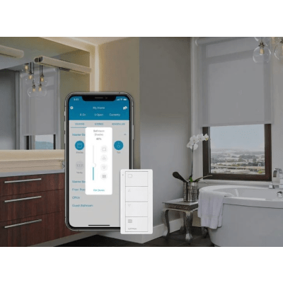 Persianas Roller Triathlon Lutron a baterías e inalámbricas.