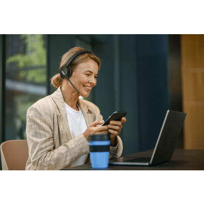 Diadema Inalámbrica WH64 Mono de Yealink con Certificación Teams y Altavoces de 30 mm para Audio HD