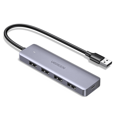 Hub USB 3.0 / Conversor USB-A a 4x USB-A 3.0 / 5 Gbps / Puerto Tipo-C para Alimentación / Protección Sobrecorriente y Cortocircuito / Compatible Windows Linux MAC OS