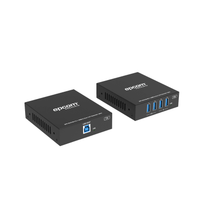 Extensor USB 3.0 | Hasta 100 m por CAT6a | PoC Bidireccional 24 Vcc | RS-232 | 4x USB-A.
