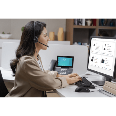 Diadema Alámbrica UH34 Mono de Yealink USB Compatible con Teléfonos IP y Computadoras.