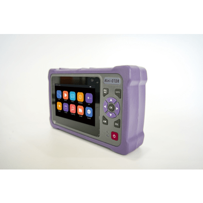 OTDR Touch para Pruebas en los Enlaces de Fibra Óptica Multimodo / Longitudes de onda  850nm y 1300nm / Función VFL 10mW / Función OPM / Función de Mapeo de cables de Red RJ45 / Recargable / Distancia de prueba de hasta 2