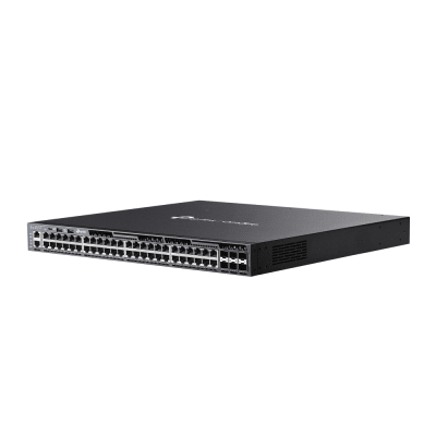 Switch Omada L3 SDN Administrable / 48 puertos Gigabit y 6 puertos SFP+ / Presupuesto PoE 1440 W / Funciones RIP, VRRP, Servidor DHCP / Administración centralizada OMADA / Fuente Redundante
