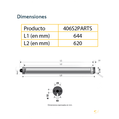 Motor SOMFY 40 mm para persianas.