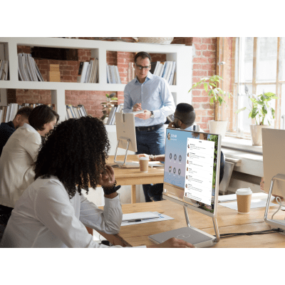 Sistema de Videoconferencia Todo en Uno DeskVision A24 de Yealink con cámara 4K y pantalla táctil de 24”