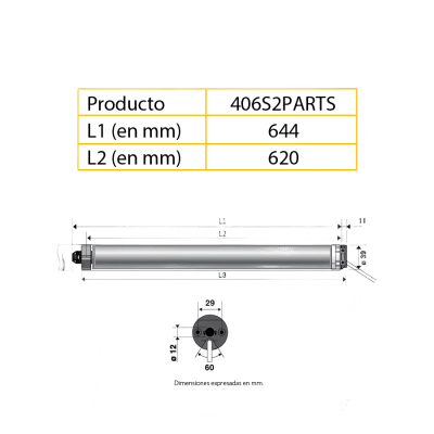 Para persiana, motor tubular mecánico, integrable con Shelly25 o MINICENTRALIS señal RTS, Persiana de 2.3 ancho y alto 4 mts.