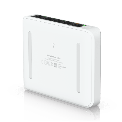 USW Flex Mini 2.5G Switch de 5 puertos 2.5G, Compacto, para Escritorio, se puede Energizar por PoE o con un Adaptador tipo USB-C