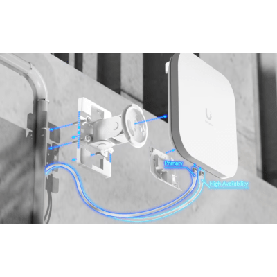 E7 Campus UniFi Enterprise WiFi 7 Tri-Banda de Alto Rendimiento para Exterior o Interior con Cobertura Sectorial 100° de Hasta 460 m² y Más de 1,000 Usuarios